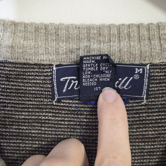 Troy Hill Mens Tan And Brown Argyle Sweater Vest Size Medium - Picture 4 of 6